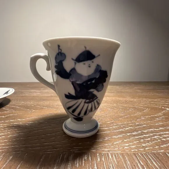 Vintage Japanese Blue Painted Teacup And Saucer‎ - Picture 3 of 8